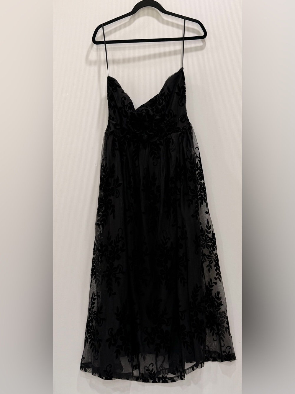 Morgan Flocked Velvet A-Line Formal Dress